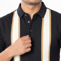 LCY | CONTRAST VERTICAL PANEL STRIPED POLO LCY