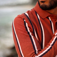 LCY | CONTRAST VERTICAL STRIPE LONG SLEEVE POLO LCY
