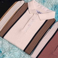 LCY | CONTRAST VERTICAL PANEL STRIPED POLO LCY