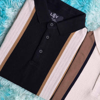 LCY | CONTRAST VERTICAL PANEL STRIPED POLO LCY