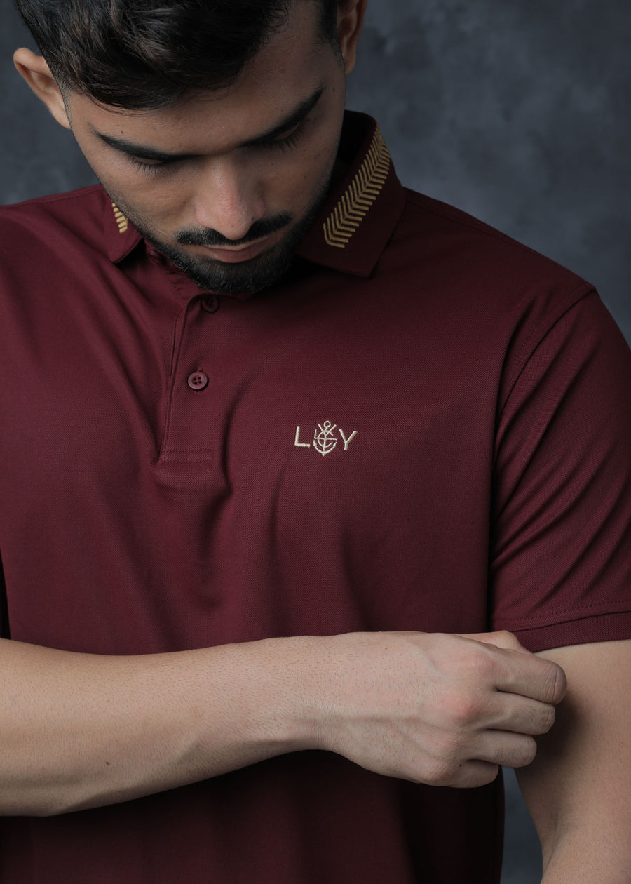 LCY | Contrast Embroiderey Basic Polo LCY