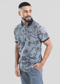 LCY | Bird-eye Tonely Dark AOP Polo