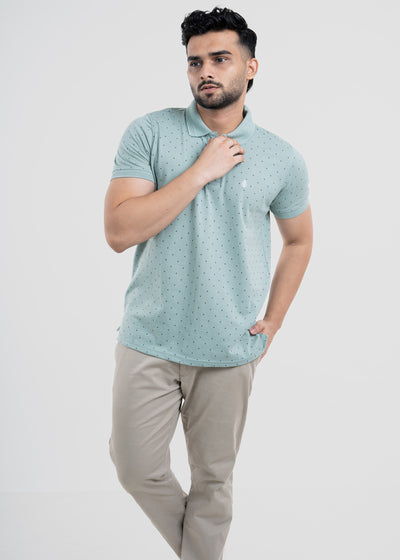 LCY | Polka Dot AOP Pique Polo