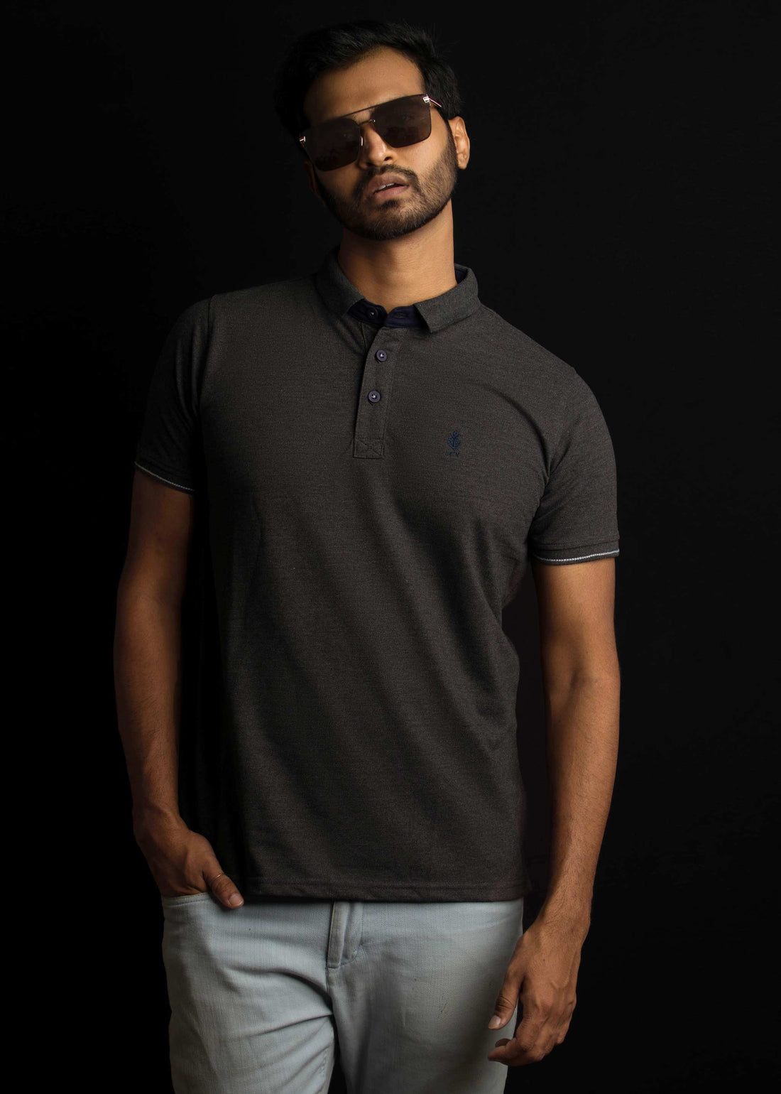 LCY | CONTRAST NAVY BASIC POLO LCY