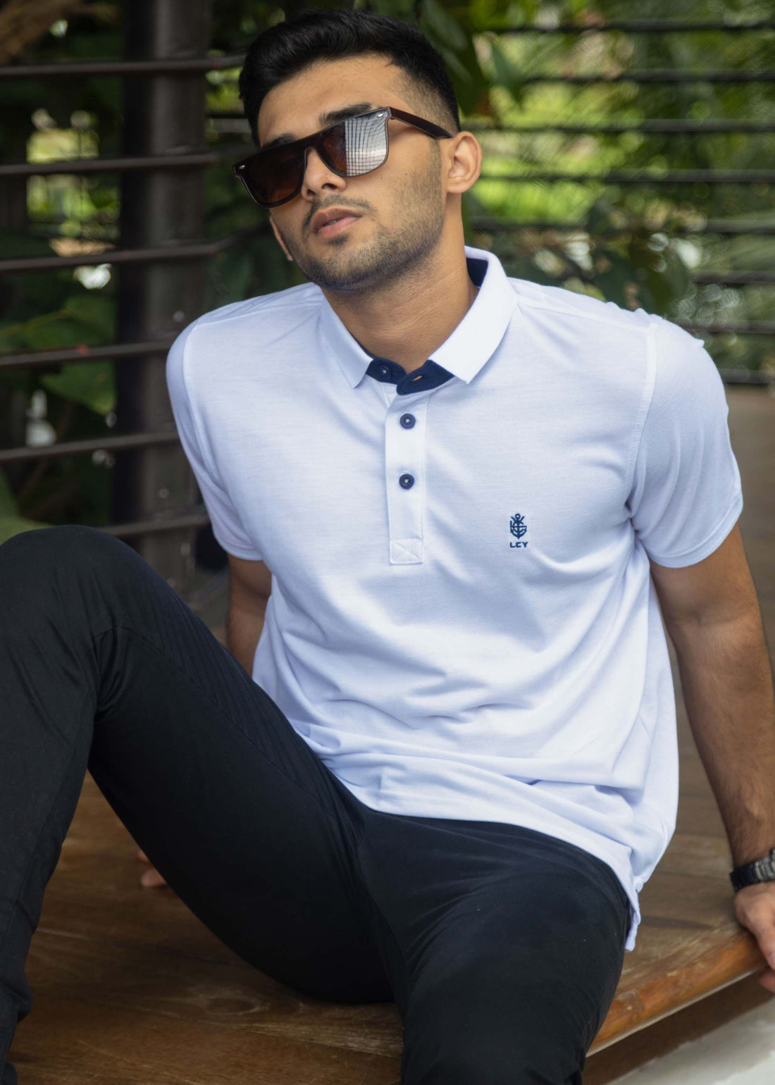 LCY | CONTRAST NAVY BASIC POLO LCY