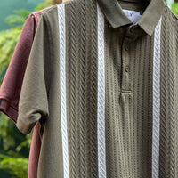 LCY | CONTRAST JAQUARD VERTICAL STRIPE POLO LCY