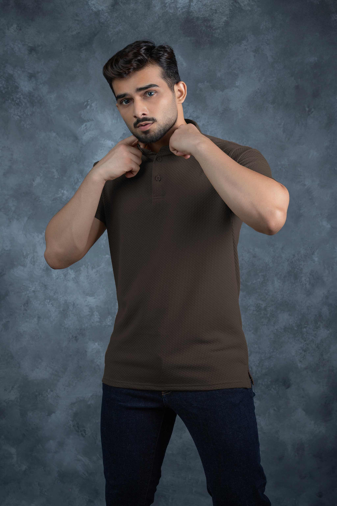 LCY | GEOMETRIC TEXTURED POLO LCY
