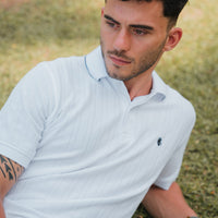 LCY | Structured Vertical Stripe Tipping Collar Polo LCY