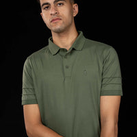 LCY | STRIPED RIB SLEEVED POLO LCY