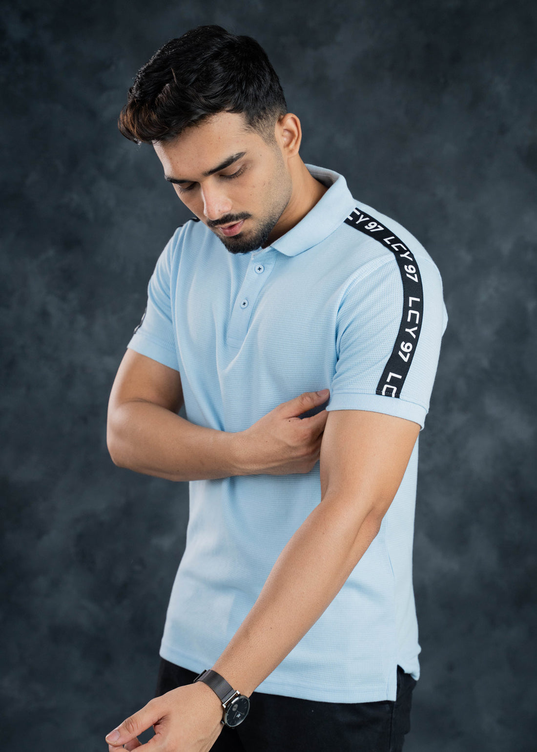 LCY | '97 Shoulder Tape Waffle Knit Polo LCY