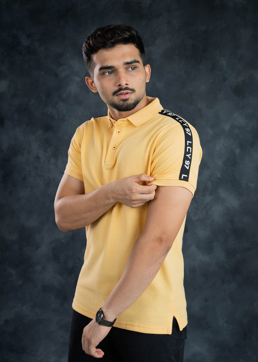 LCY | '97 Shoulder Tape Waffle Knit Polo LCY