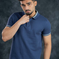 LCY | Waffle Knit Contrast Tipping Polo LCY