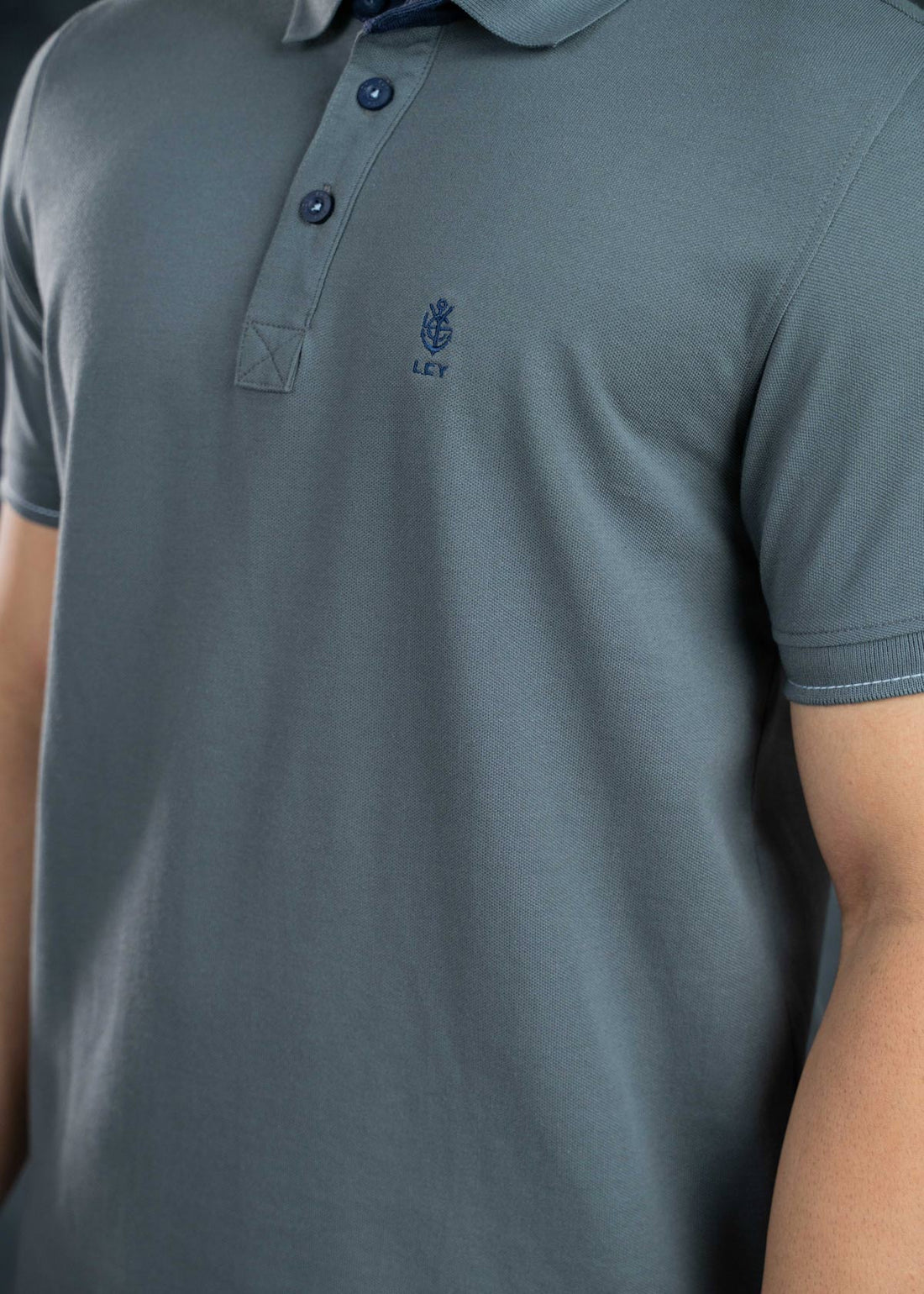 LCY | Contrast Navy Basic Polo LCY