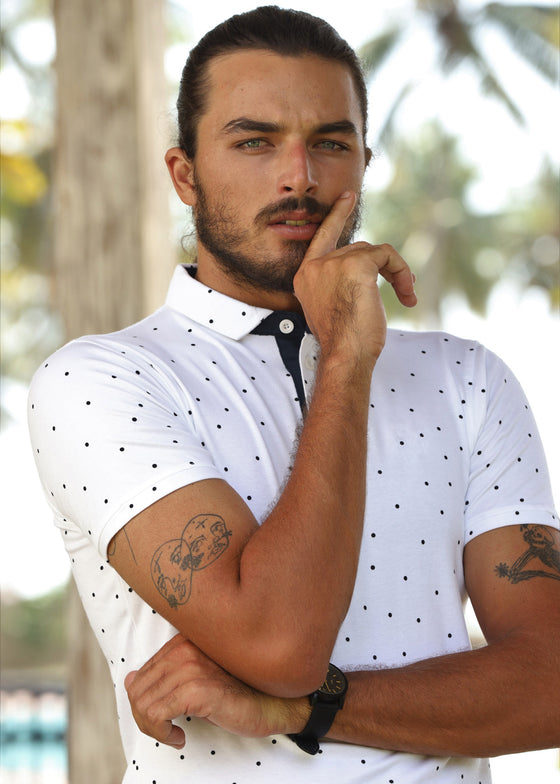 Elevated Summer Polka Dot Premium Polo