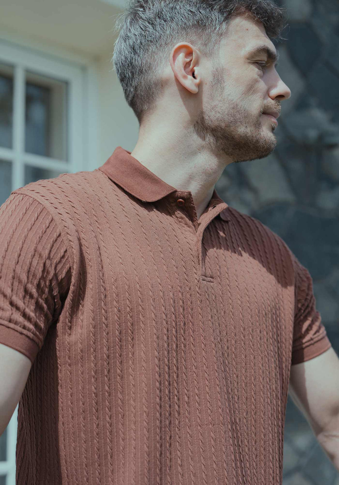 LCY | STRUCTURED JAQUARD STRIPE POLO (Copy) LCY