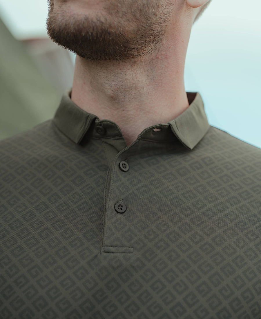 LCY | AW TONELY DARK GEOMETRIC AOP POLO LCY