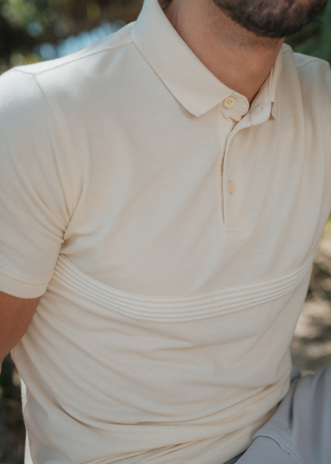 LCY | ISLAND RAYS DEPTH STRIPED POLO