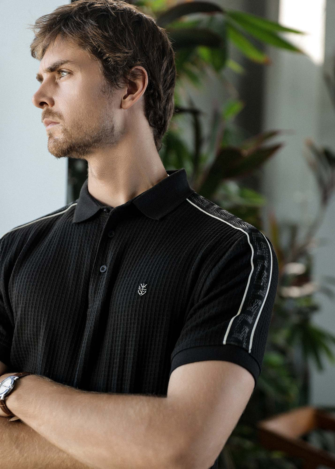 LCY | WAFFKE KNIT SHOULDER TAPE POLO LCY