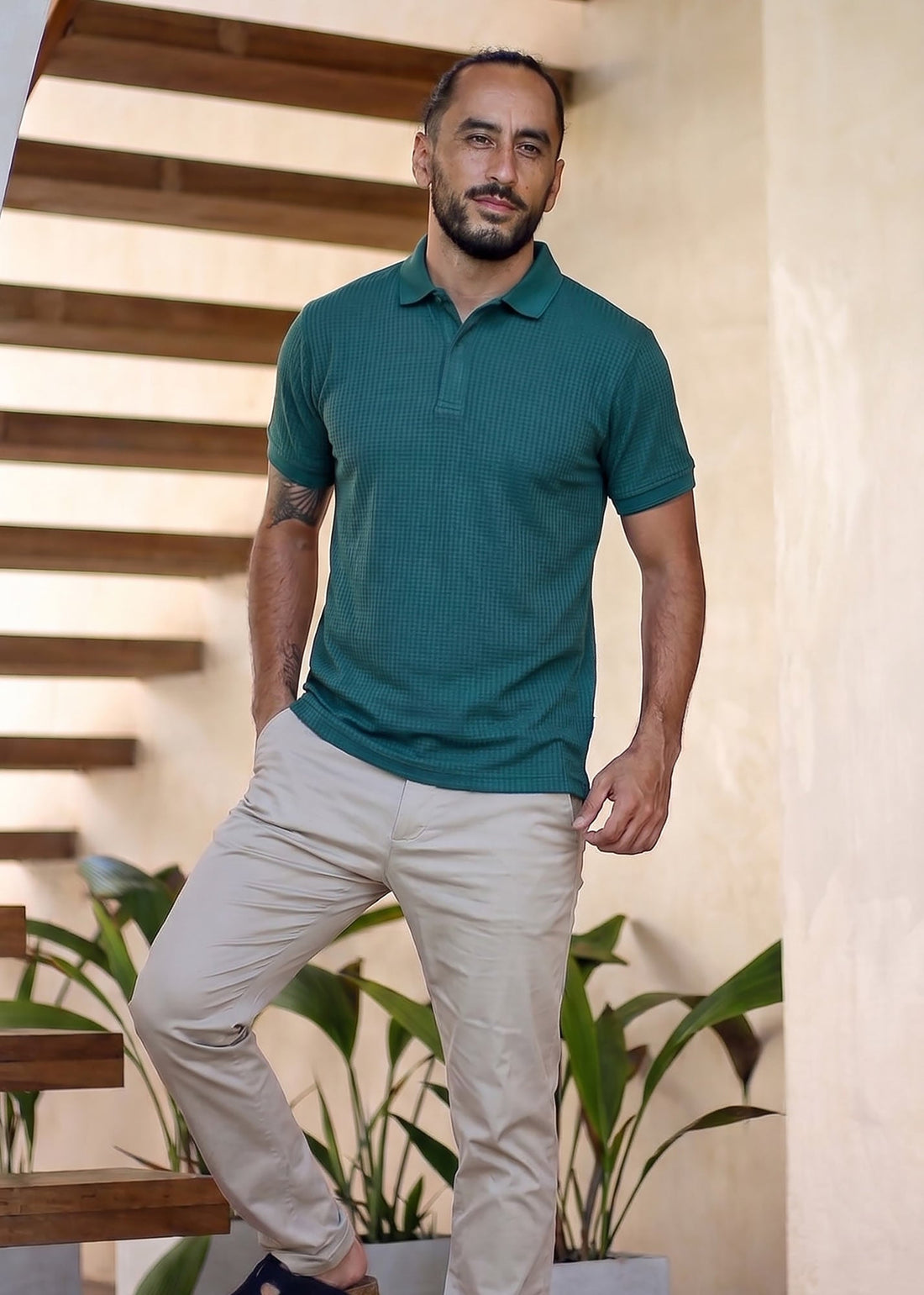 LCY | TEXTURED WAFFLE POLO LCY