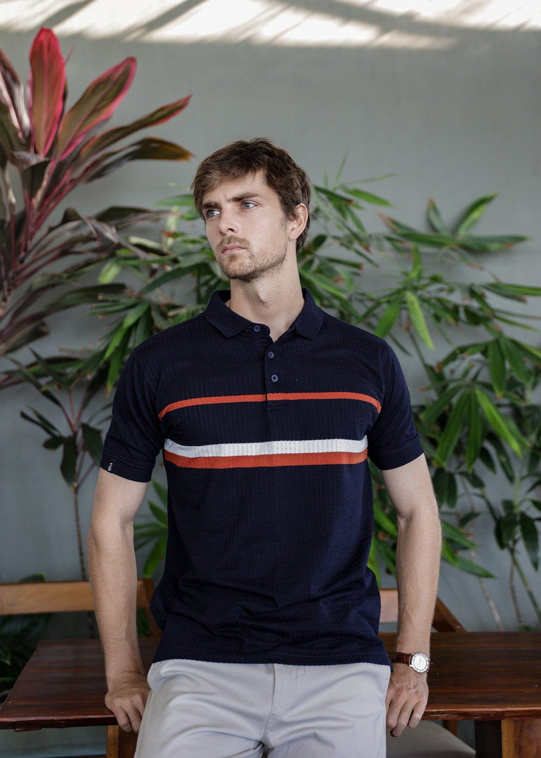 LCY | TWO TONE CONTRAST STRIPE POLO LCY