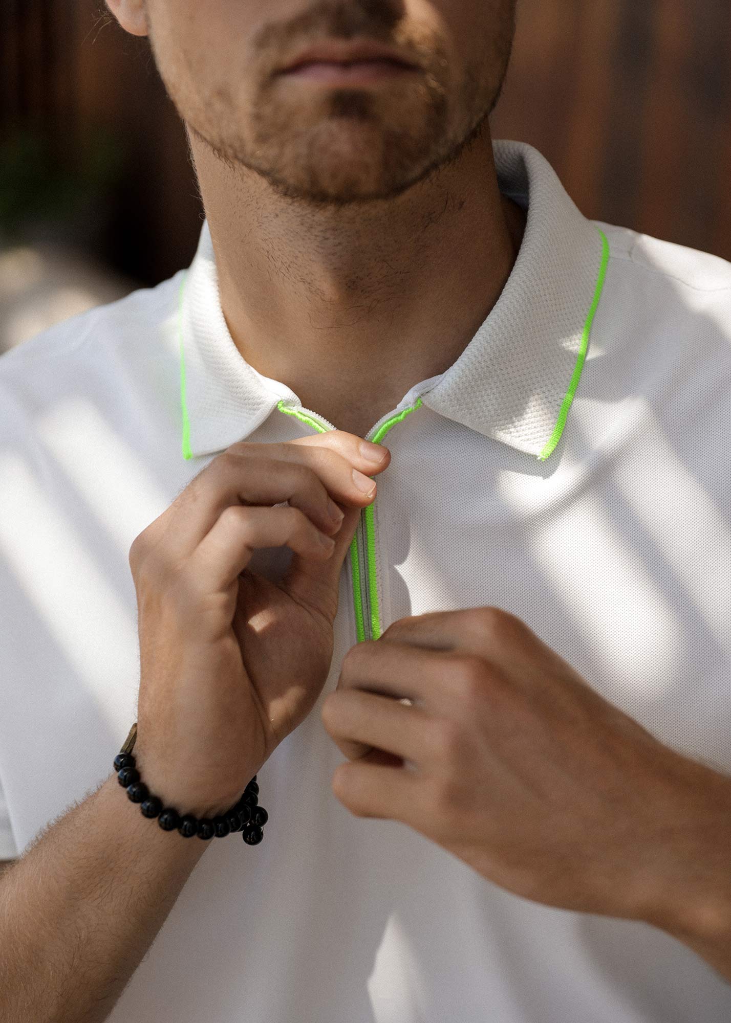 LCY | CONTRAST ZIPPER POLO