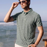 LCY | GEOMETRIC TEXTURED PATTERN POLO LCY