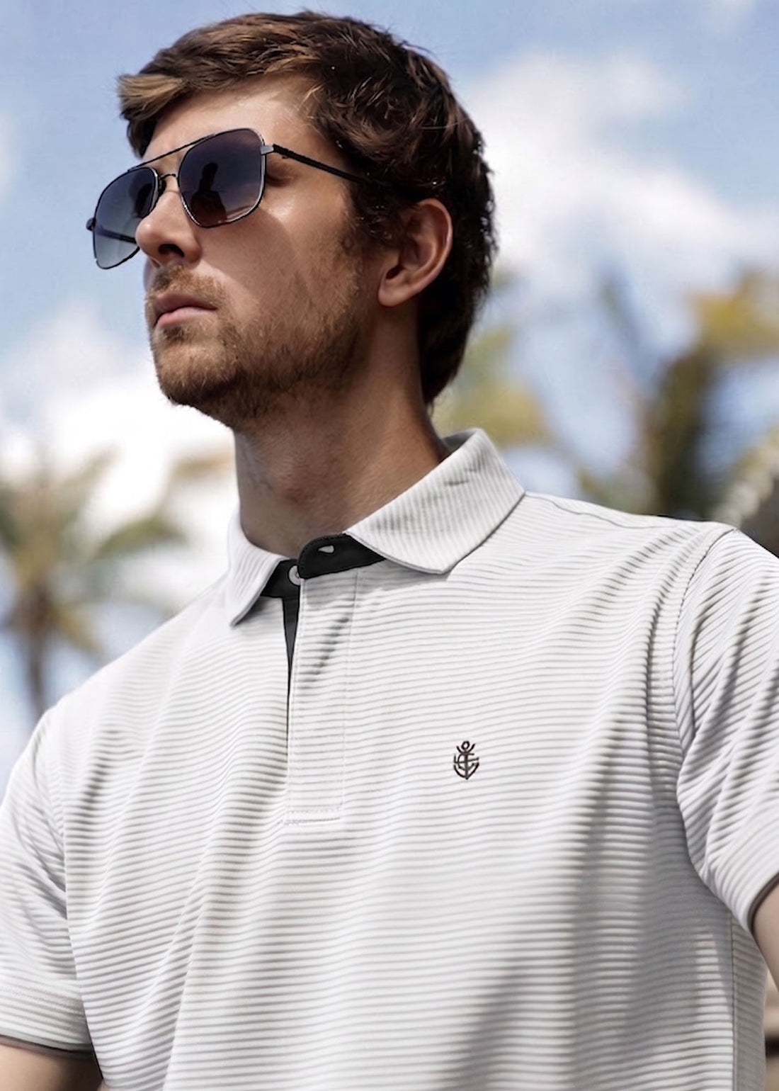 LCY | SATIN STRIPED POLO LCY