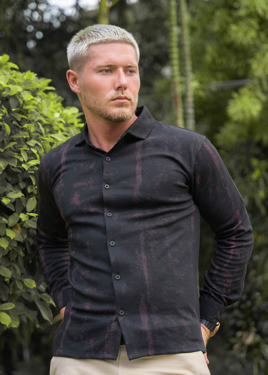 LCY | WASHED STRIPE EFFECT HYBRID SHIRT LCY