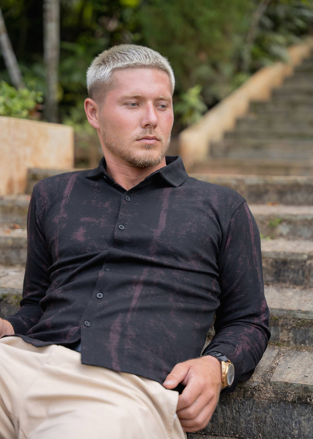 LCY | WASHED STRIPE EFFECT HYBRID SHIRT LCY