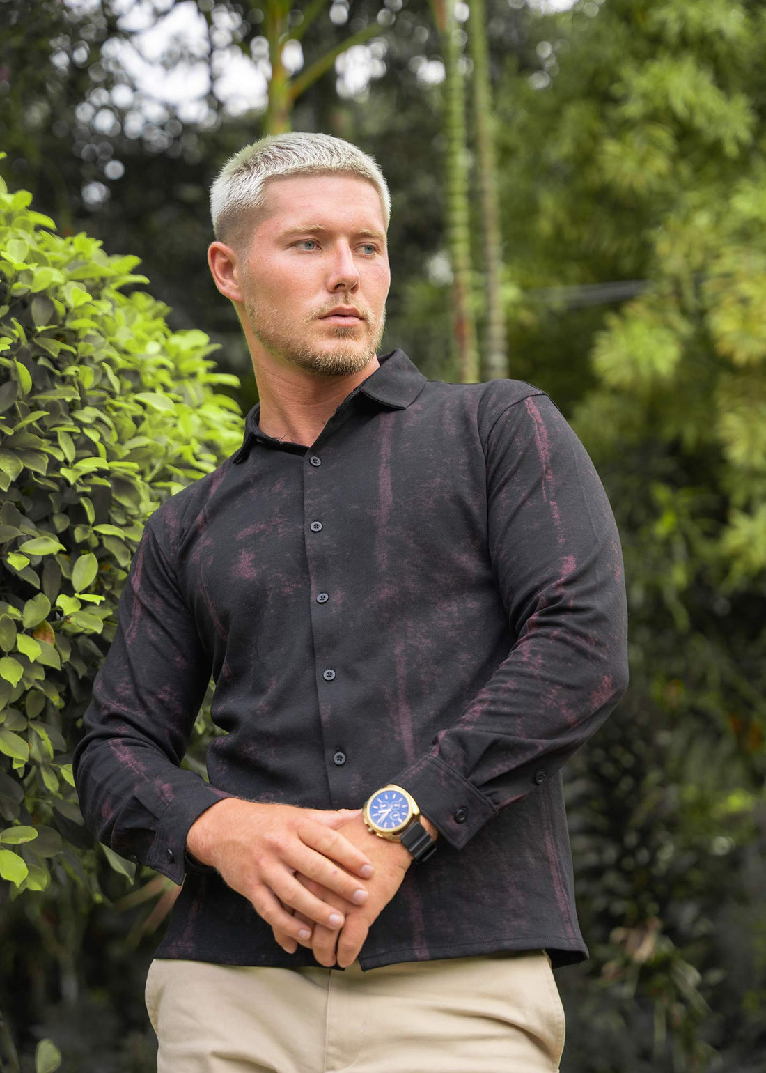 LCY | WASHED STRIPE EFFECT HYBRID SHIRT LCY