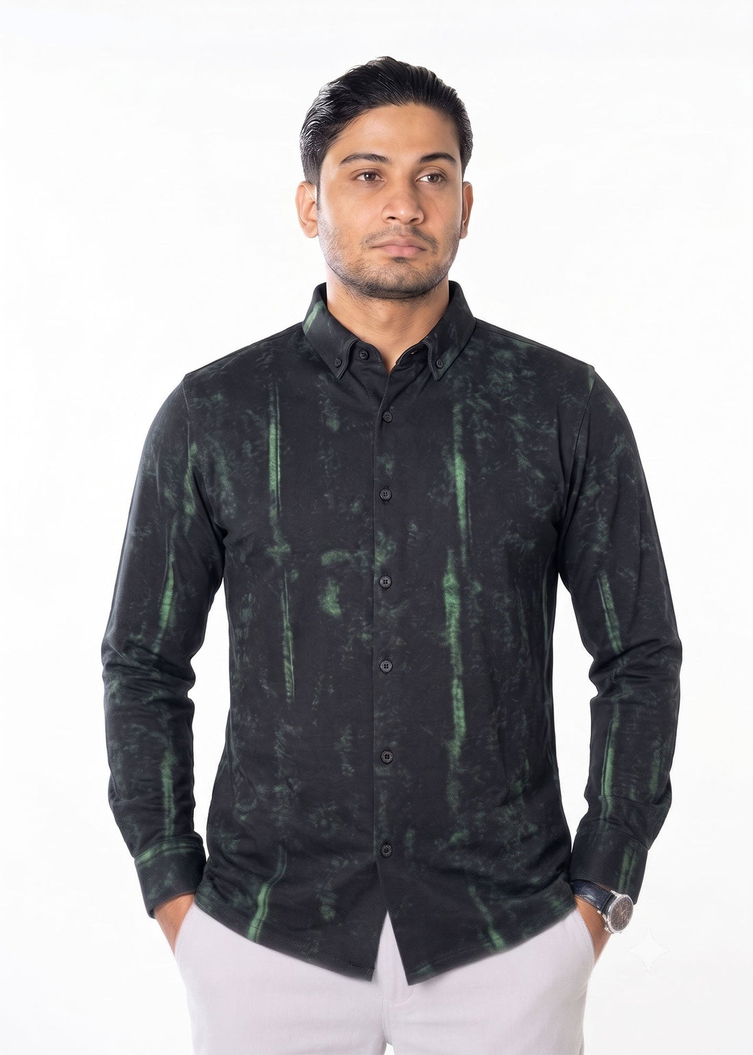LCY | WASHED STRIPE EFFECT HYBRID SHIRT LCY