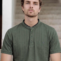 LCY | STRUCTURED MANDARIN COLLAR POLO LCY