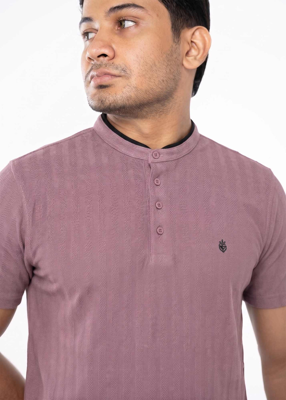 LCY | STRUCTURED MANDARIN COLLAR POLO LCY
