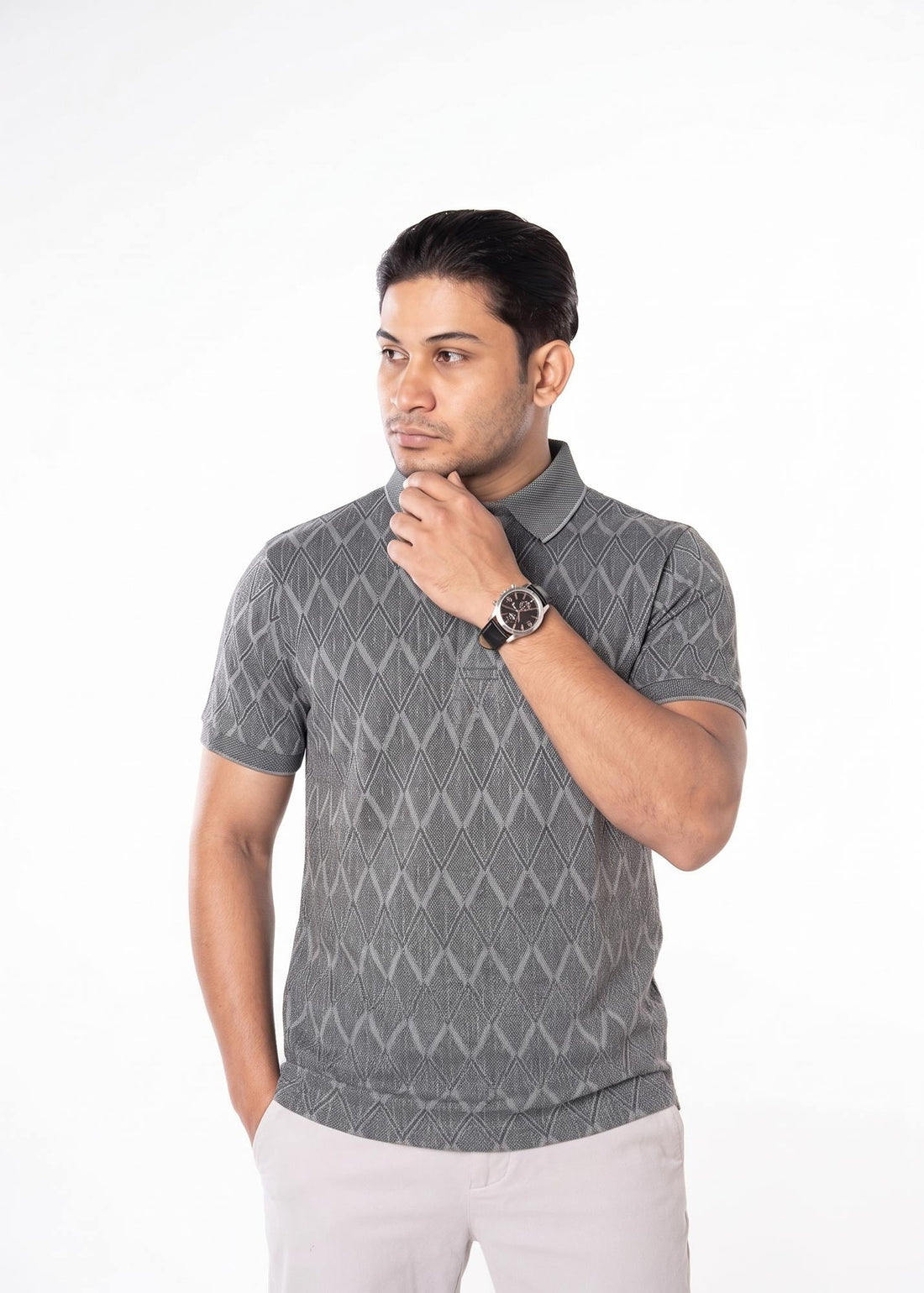 LCY | DIAMOND TEXTURED AOP POLO LCY