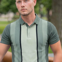 LCY | DUAL SHADE CONTRAST VERTICAL STRIPE POLO LCY