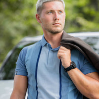 LCY | DUAL SHADE CONTRAST VERTICAL STRIPE POLO LCY