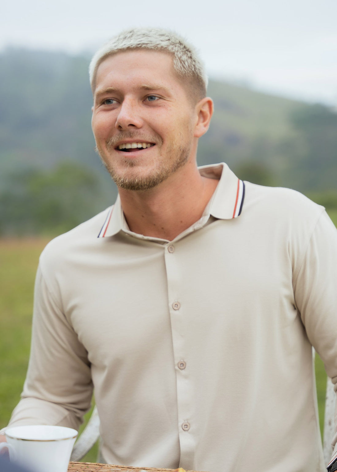 LCY | CONTRAST TIPPING LONG SLEEVE HYBRID SHIRT LCY