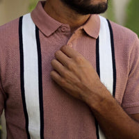 LCY | CONTRAST VERTICAL PANEL STRIPED POLO LCY