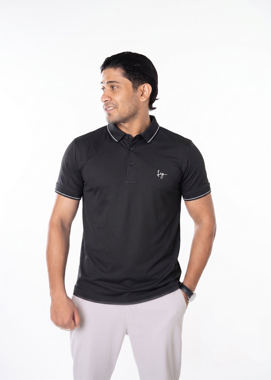 LCY | WAFFLE TEXTURED TENCEL POLO LCY