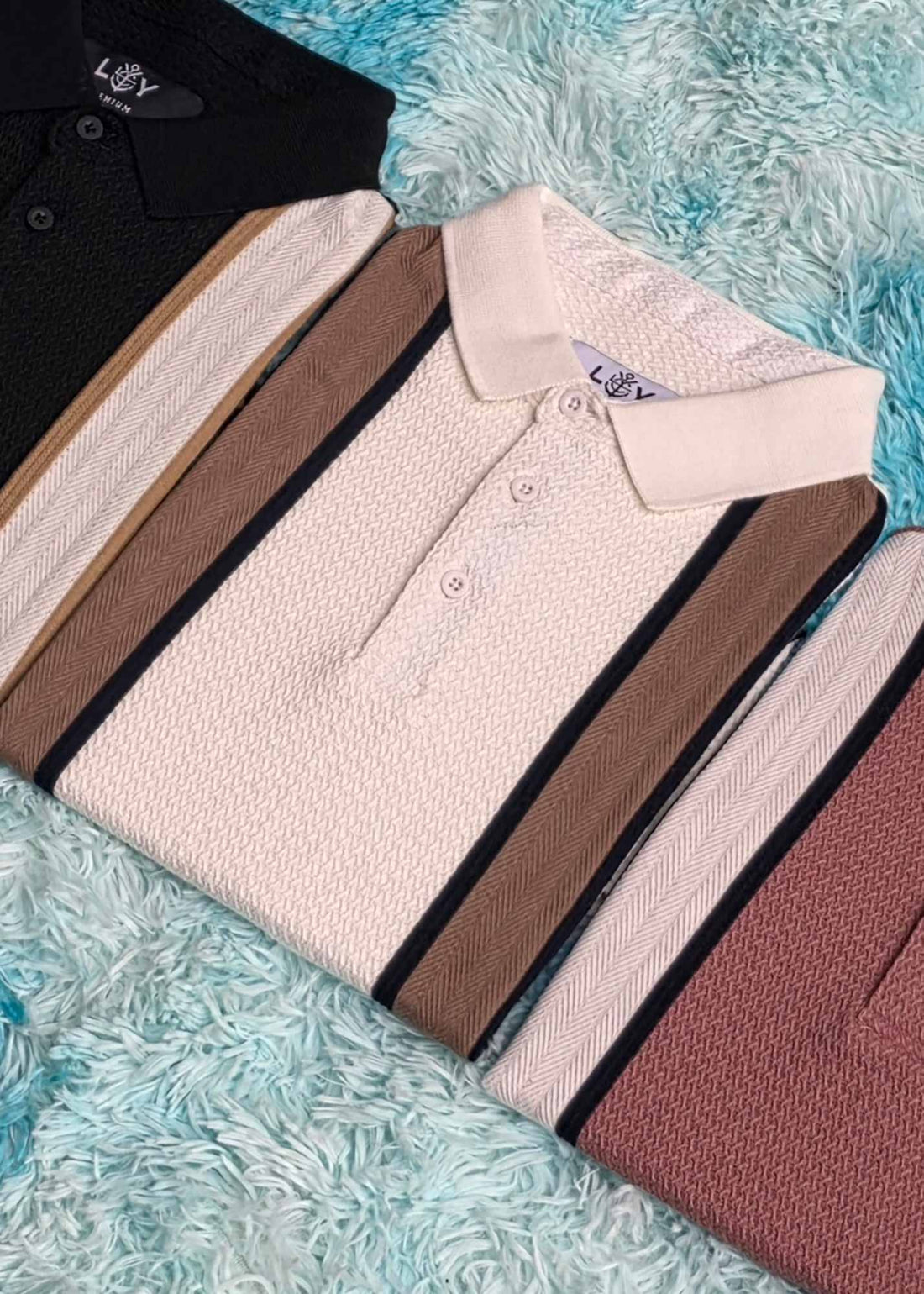 LCY | CONTRAST VERTICAL PANEL STRIPED POLO LCY