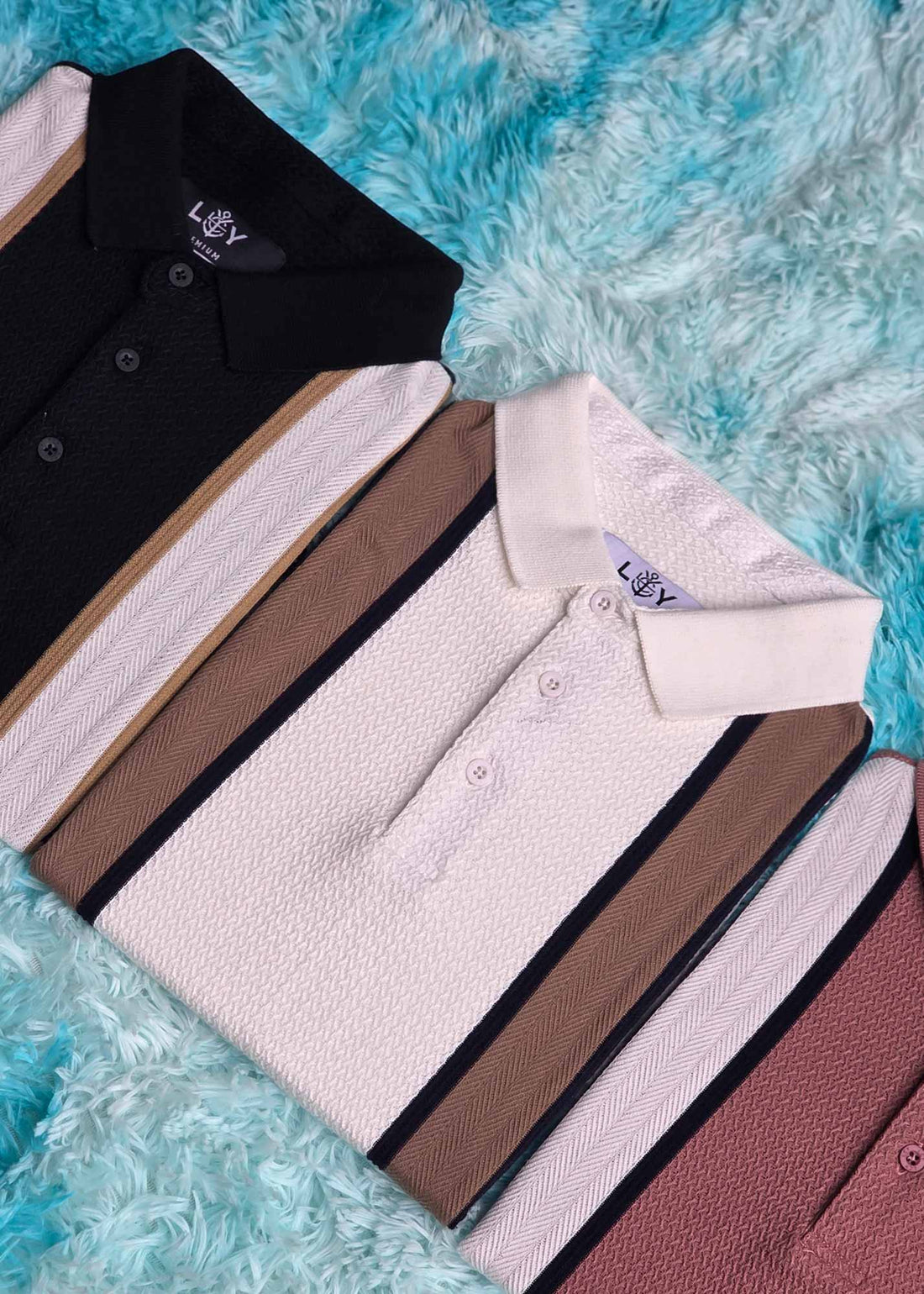 LCY | CONTRAST VERTICAL PANEL STRIPED POLO LCY
