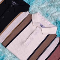LCY | CONTRAST VERTICAL PANEL STRIPED POLO LCY