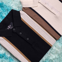 LCY | CONTRAST VERTICAL PANEL STRIPED POLO LCY
