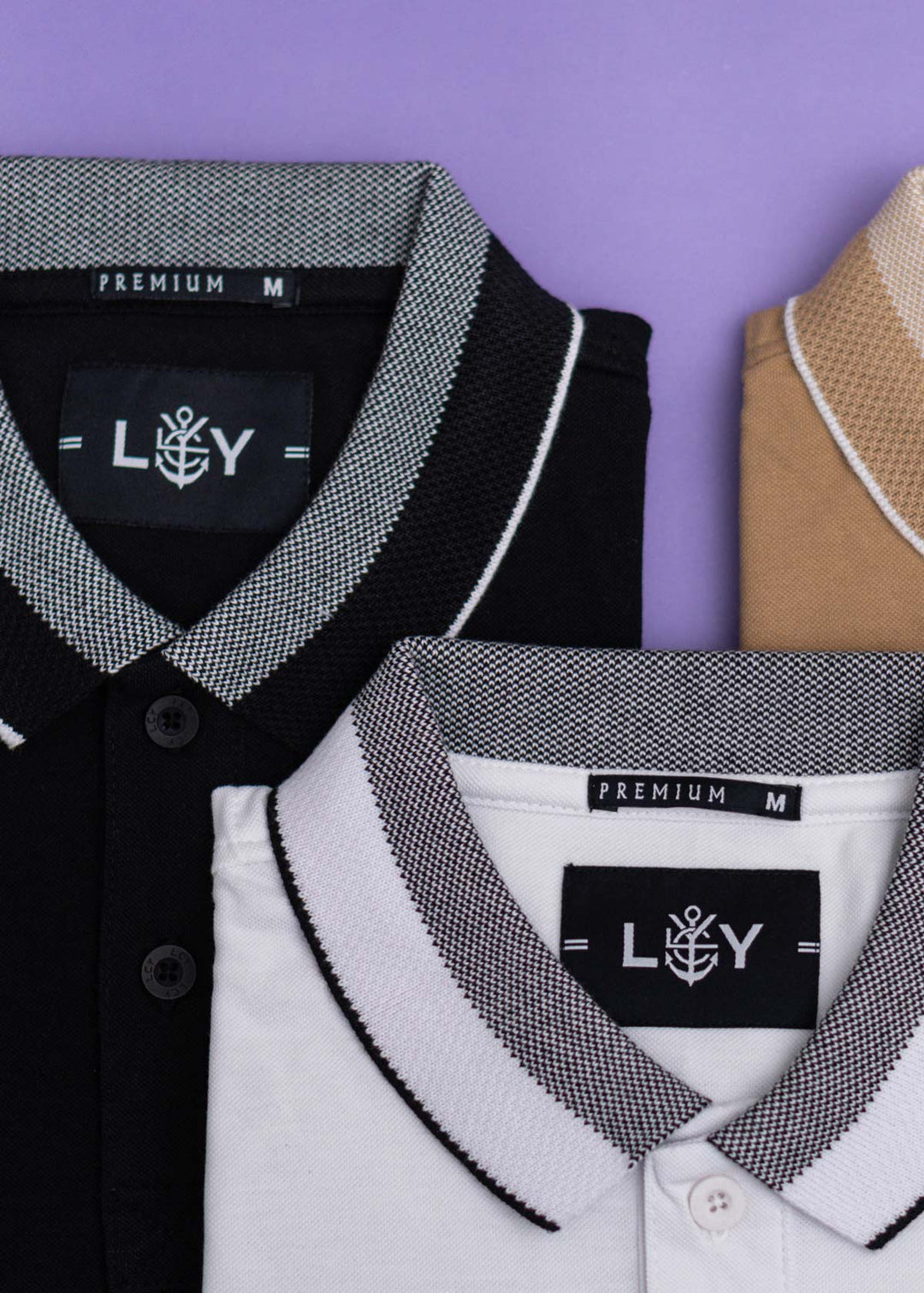 LCY | Stand Up Basics Textured Collar-Cuff Polo LCY
