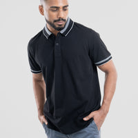 LCY | Stand Up Basics Textured Collar-Cuff Polo LCY