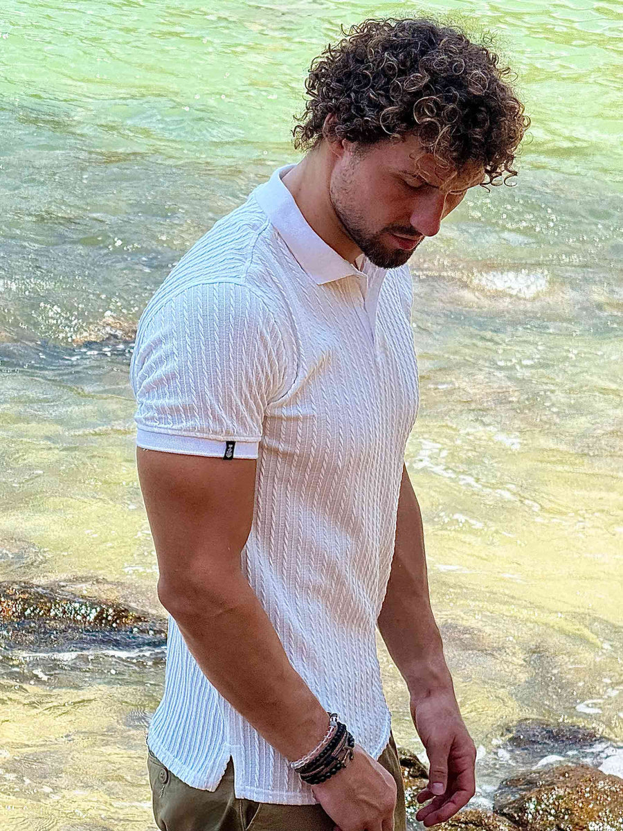 LCY | STRUCTURED JAQUARD STRIPE POLO LCY