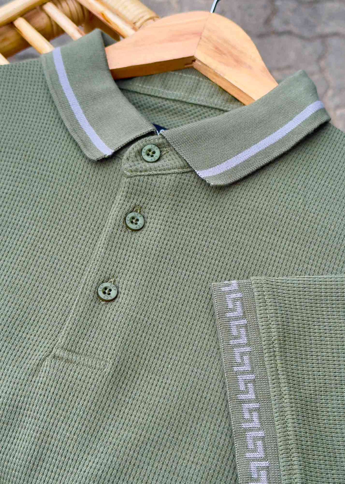 LCY | WAFFLE KNIT CONTRAST TIPPING POLO LCY