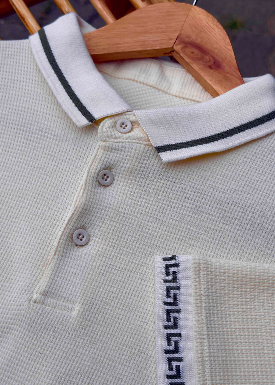 LCY | WAFFLE KNIT CONTRAST TIPPING POLO LCY