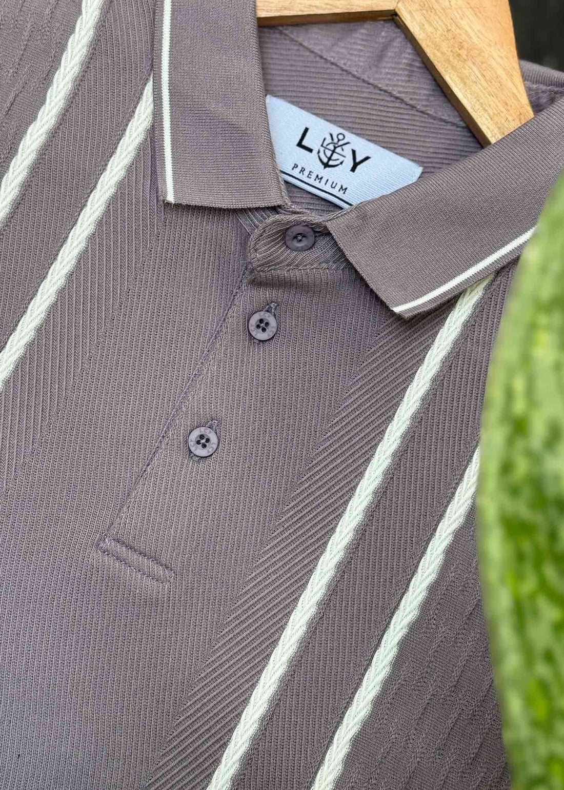 LCY | CONTRAST DUAL VERTICAL STRIPE TAILOR POLO LCY