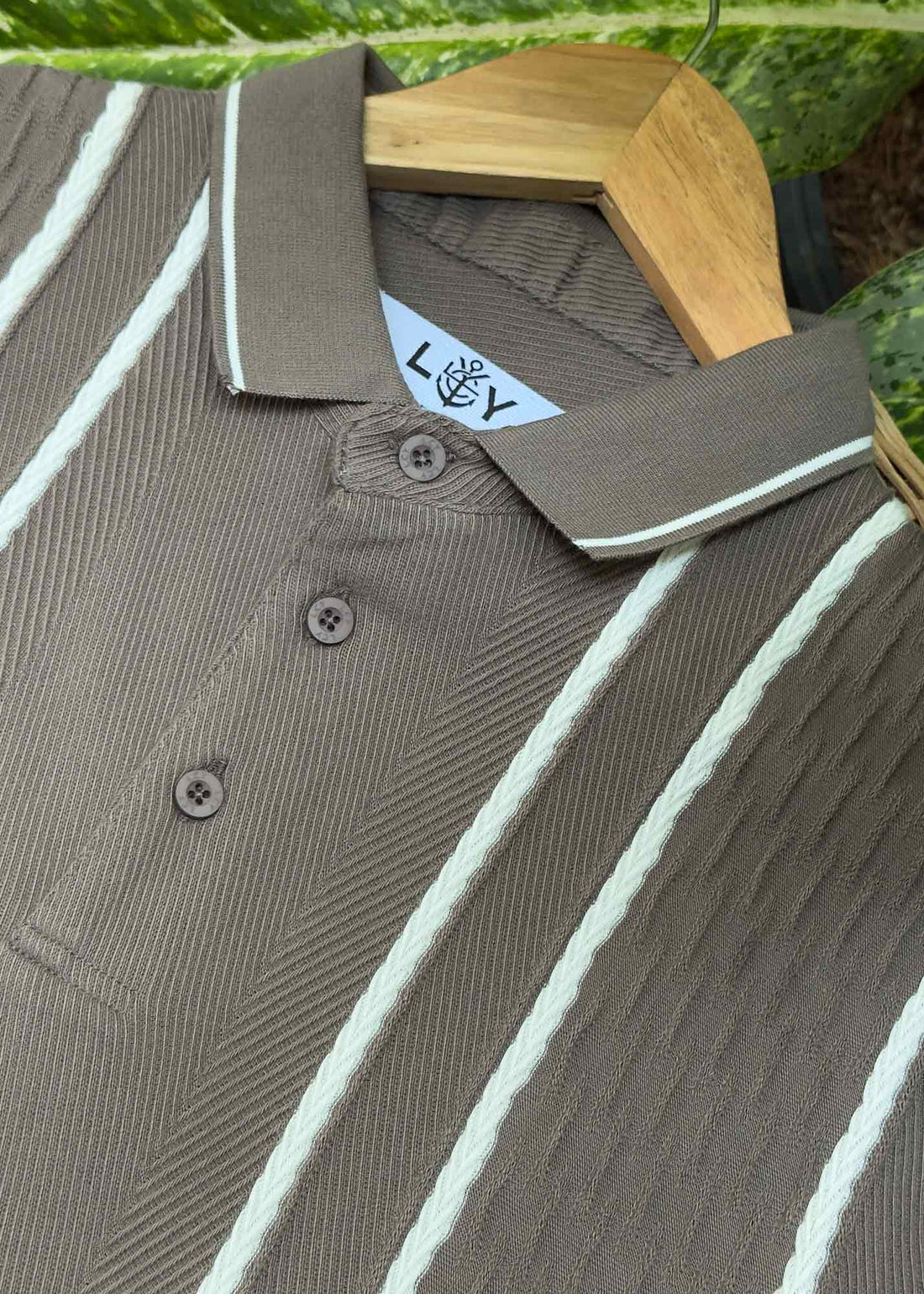 LCY | CONTRAST DUAL VERTICAL STRIPE TAILOR POLO LCY